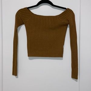 Brown off the shoulder top